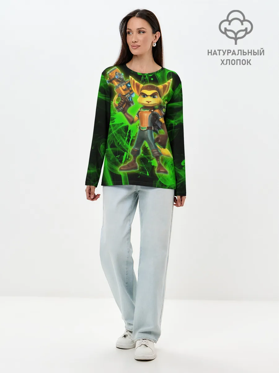 Лонгслив женский. Хлопок / Рэтчет и Кланr