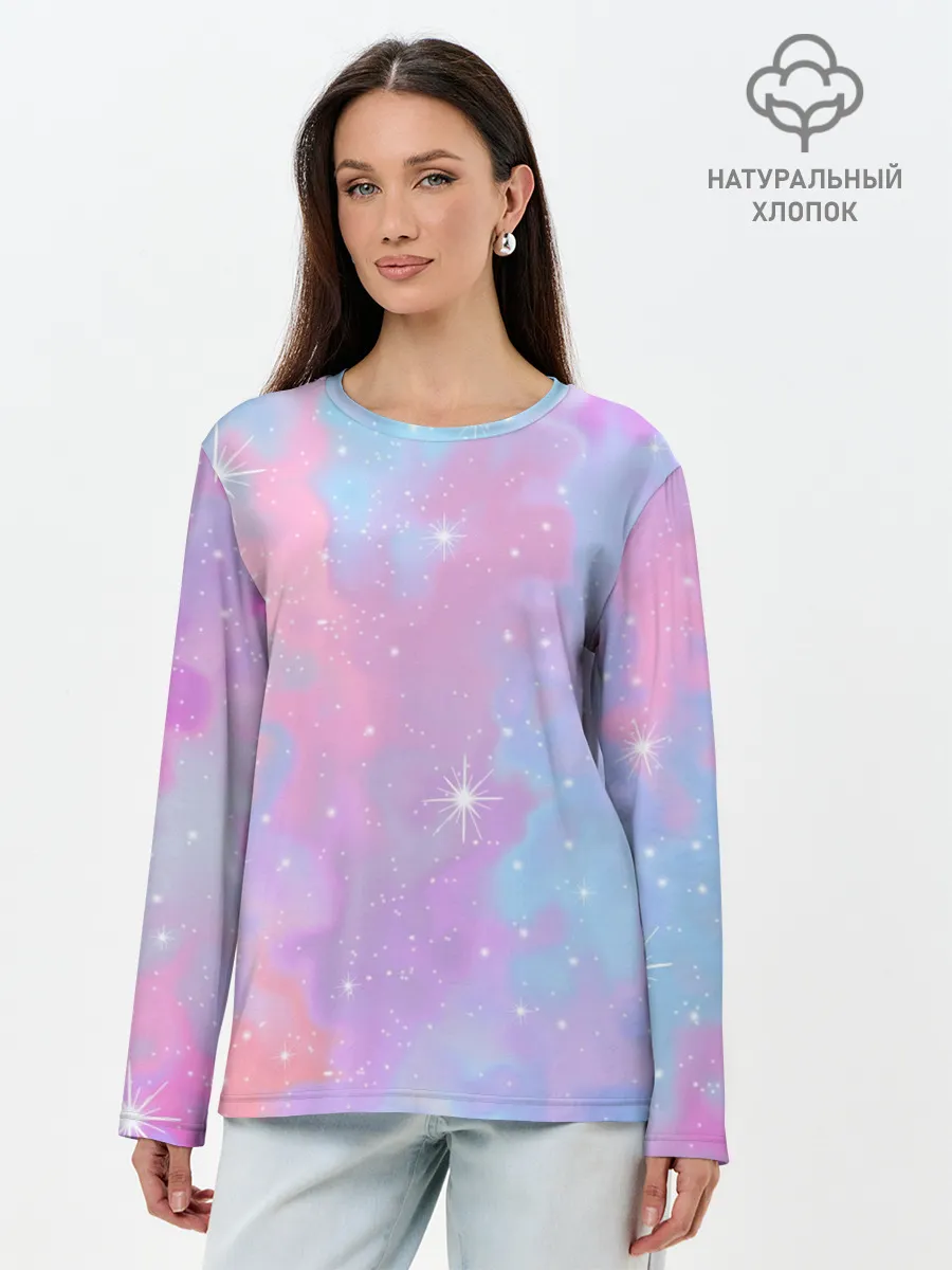 Лонгслив женский. Хлопок / Просто космос