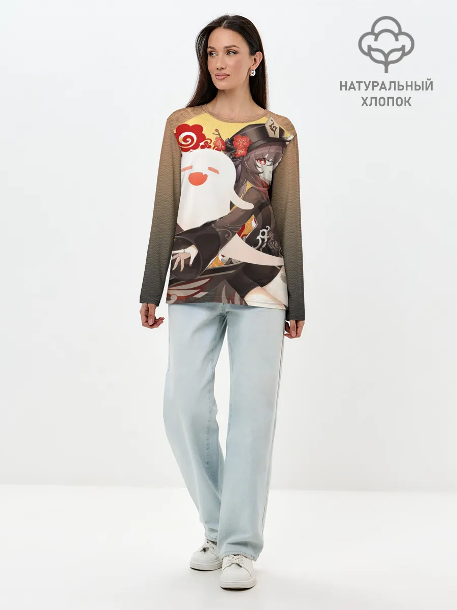 Лонгслив женский. Хлопок / GENSHIN IMPACT HU TAO