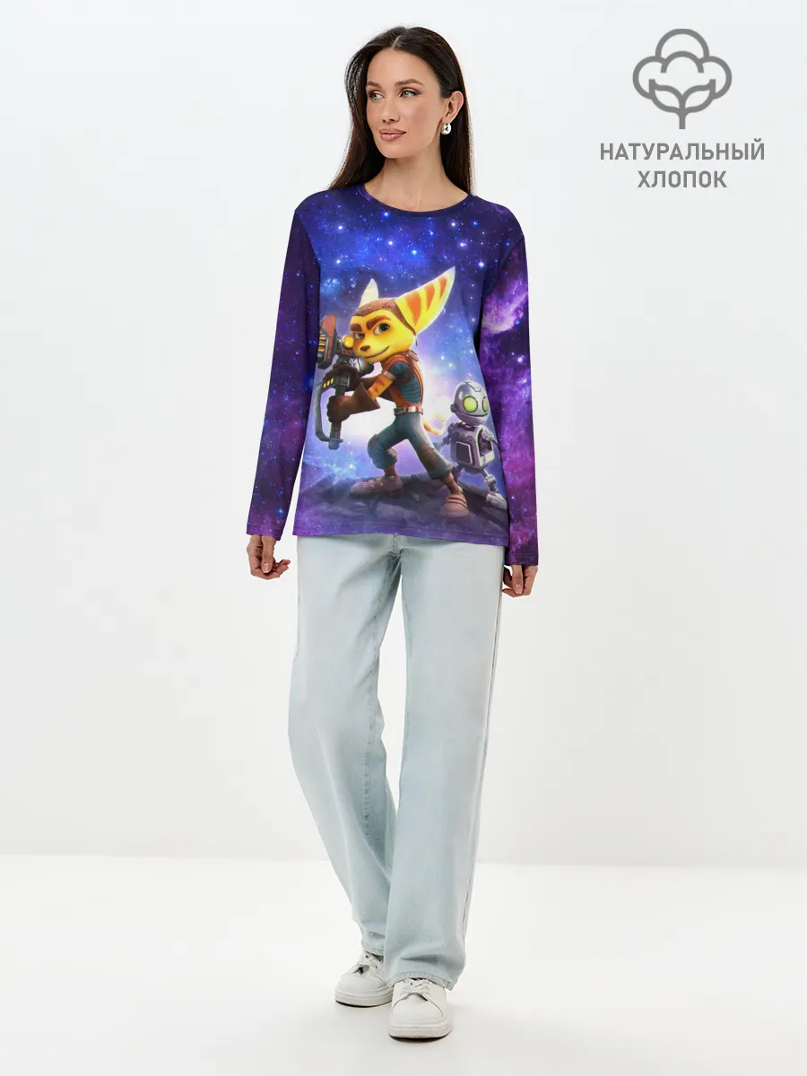 Лонгслив женский. Хлопок / Ratchet & Clank game