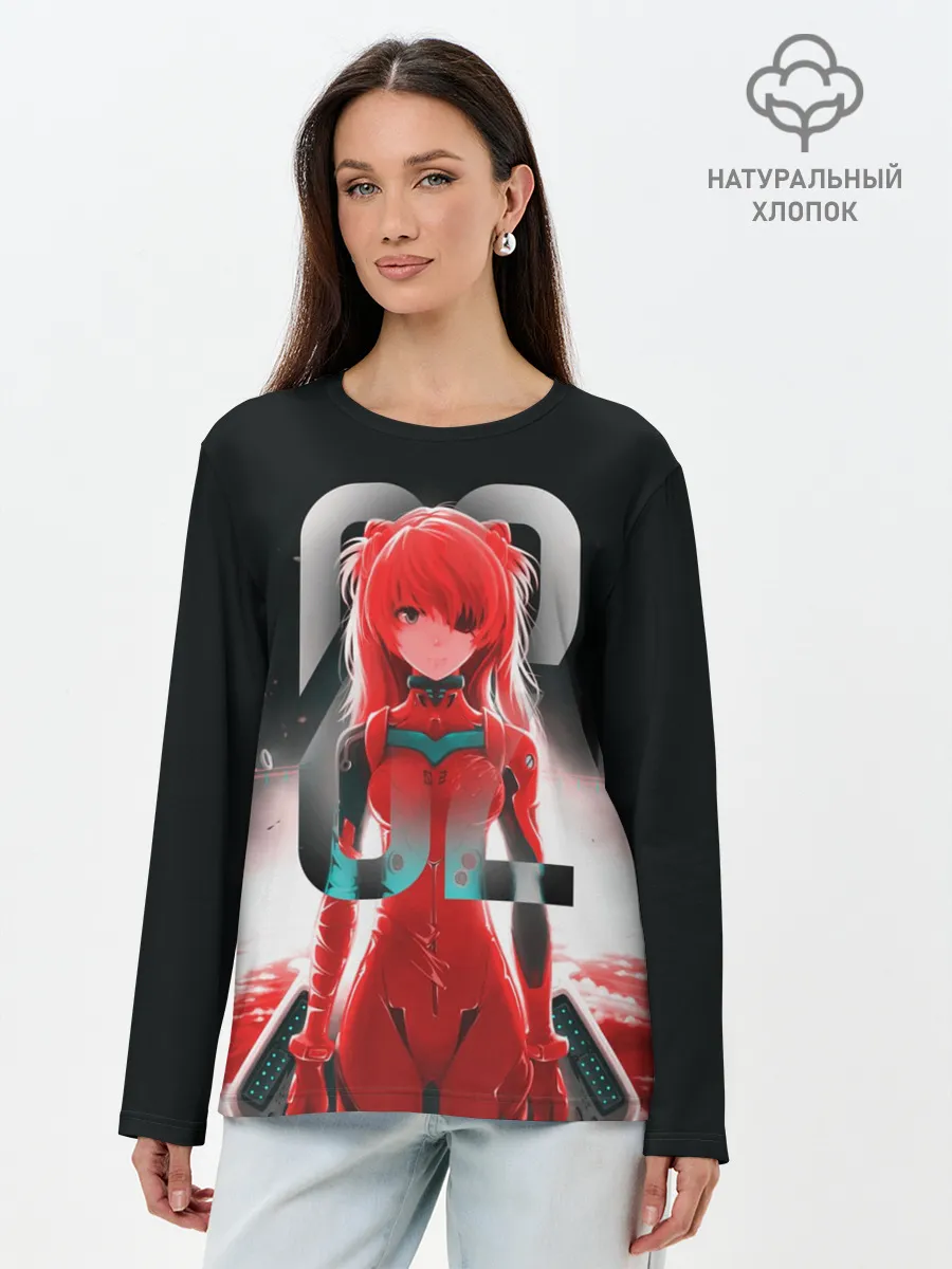 Лонгслив женский. Хлопок / Asuka Langle Black