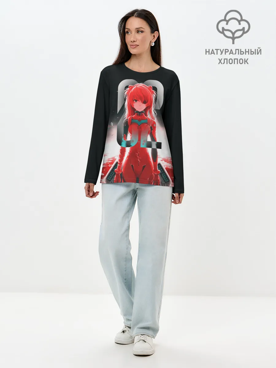 Лонгслив женский. Хлопок / Asuka Langle Black