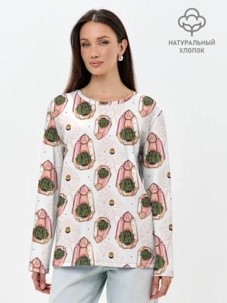 Лонгслив женский. Хлопок / Золотой террарий