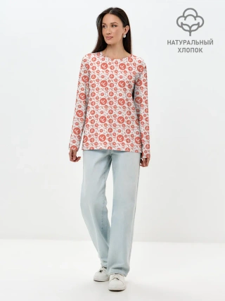 Лонгслив женский. Хлопок / Овен