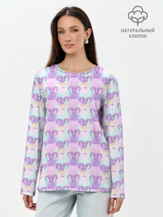 Лонгслив женский. Хлопок / Овен