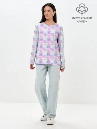 Лонгслив женский. Хлопок / Близнецы