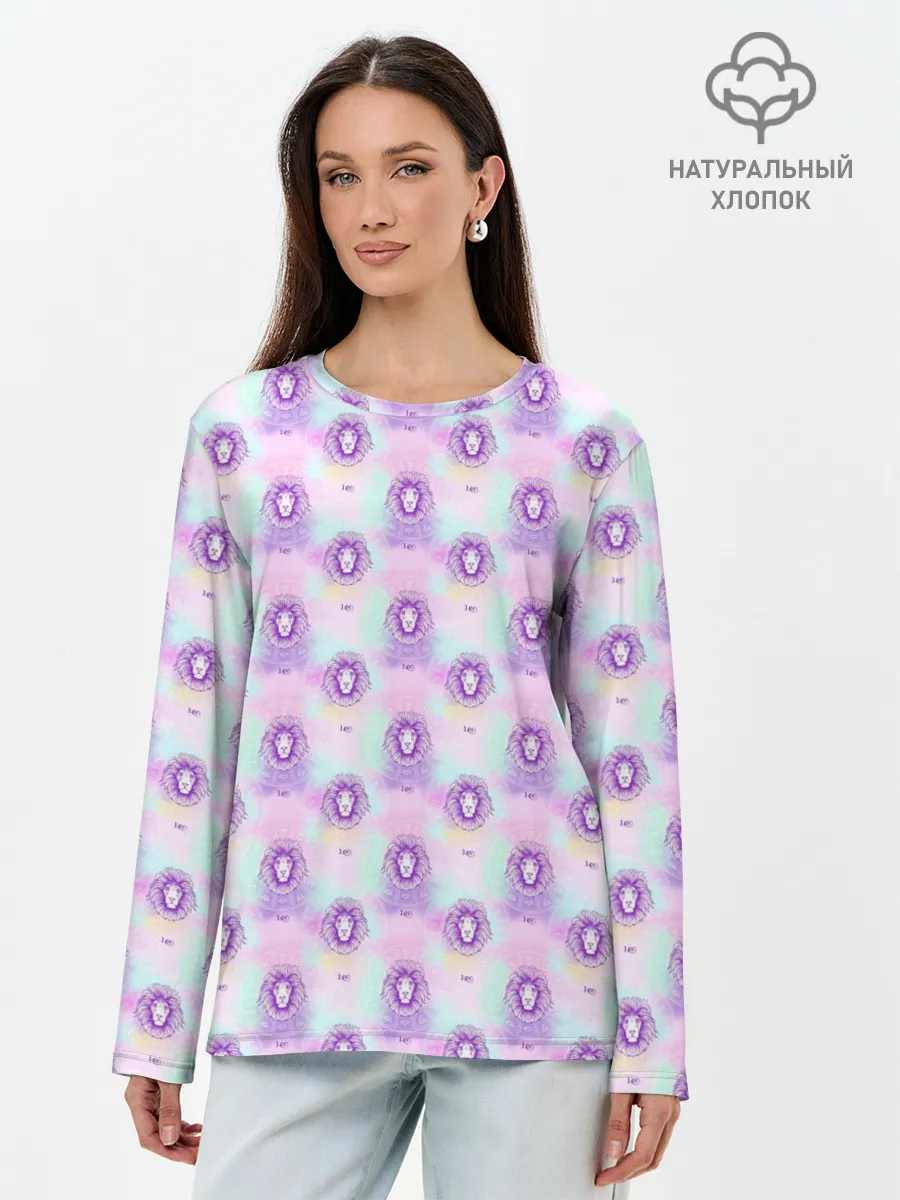 Лонгслив женский. Хлопок / Лев