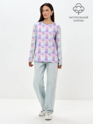 Лонгслив женский. Хлопок / Водолей