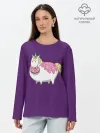Лонгслив женский. Хлопок / Единорог | Пончик