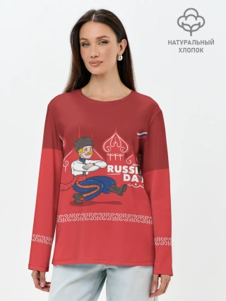 Лонгслив женский. Хлопок / День России