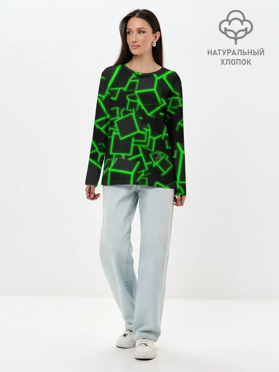 Лонгслив женский. Хлопок / Cyber cube