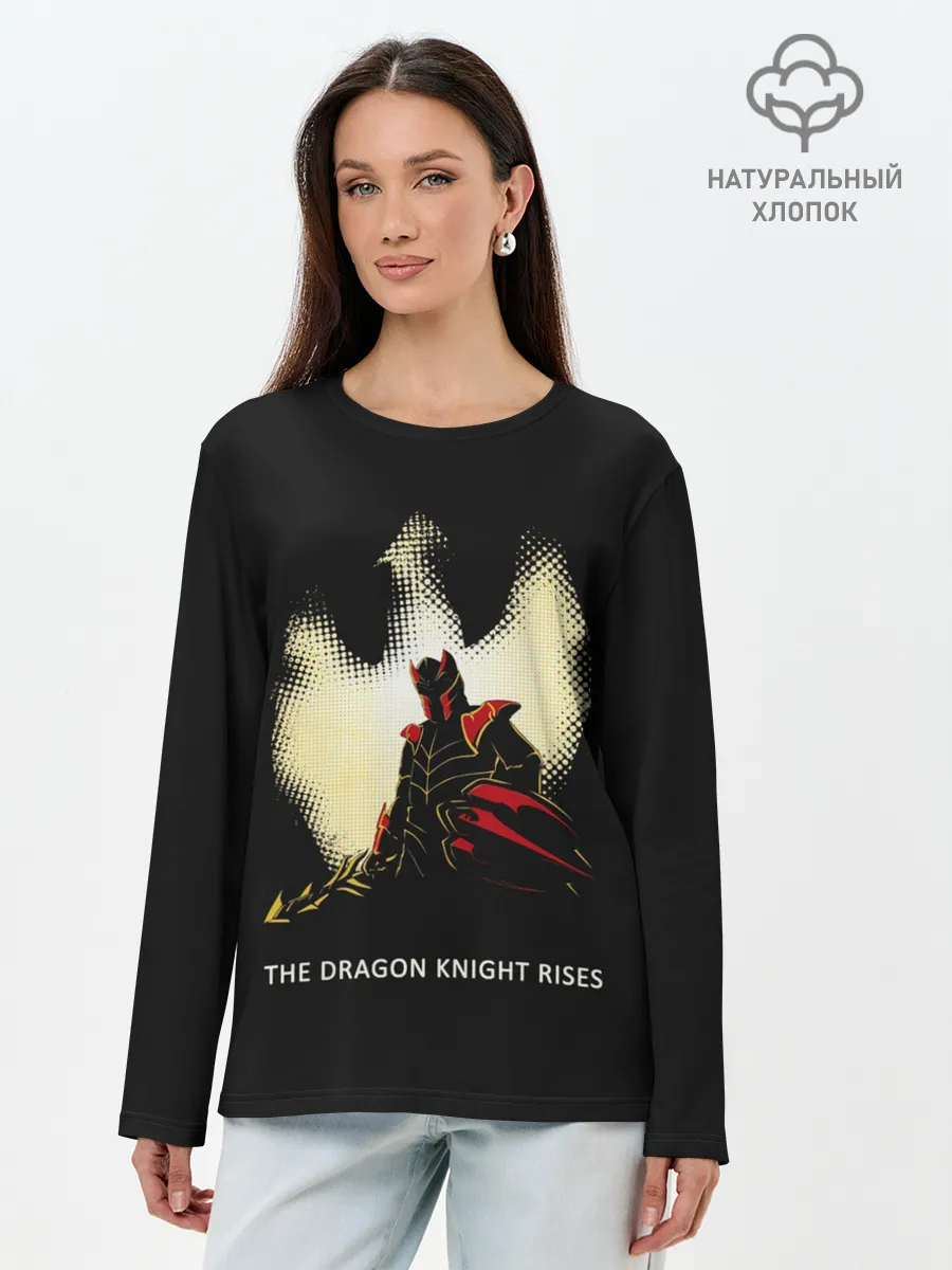 Лонгслив женский. Хлопок / Рыцарь дракон | Dota 2