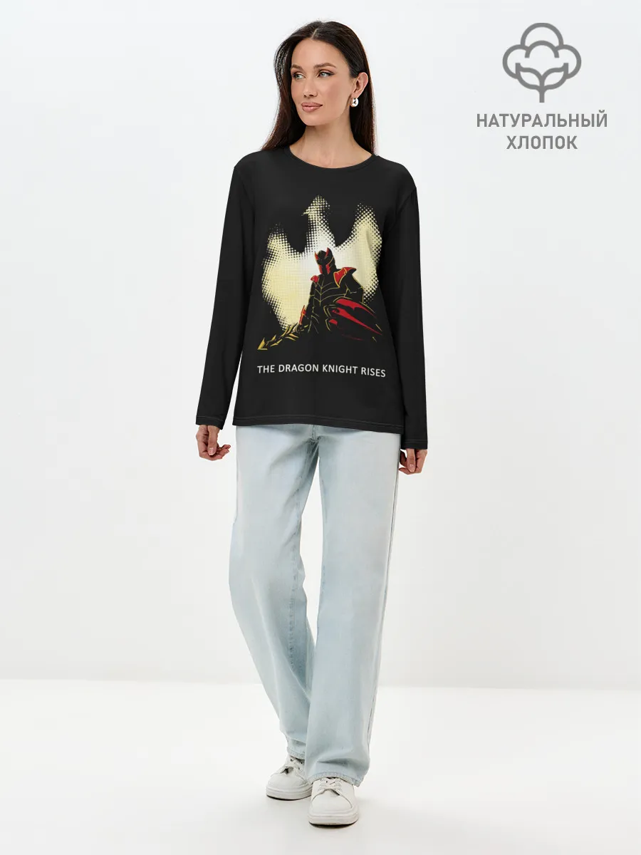 Лонгслив женский. Хлопок / Рыцарь дракон | Dota 2