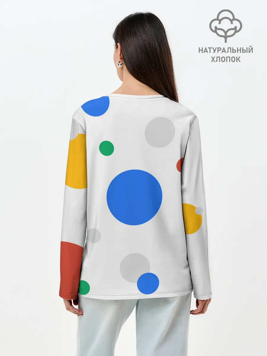 Лонгслив женский. Хлопок / Цветной горох