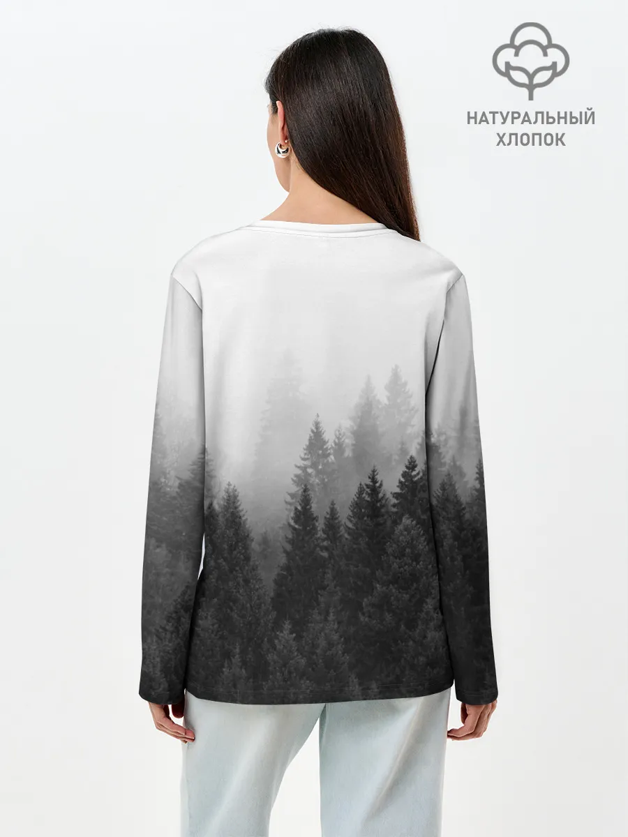 Лонгслив женский. Хлопок / Волк