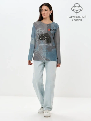 Лонгслив женский. Хлопок / Rust | Взрыв С4 | Раст