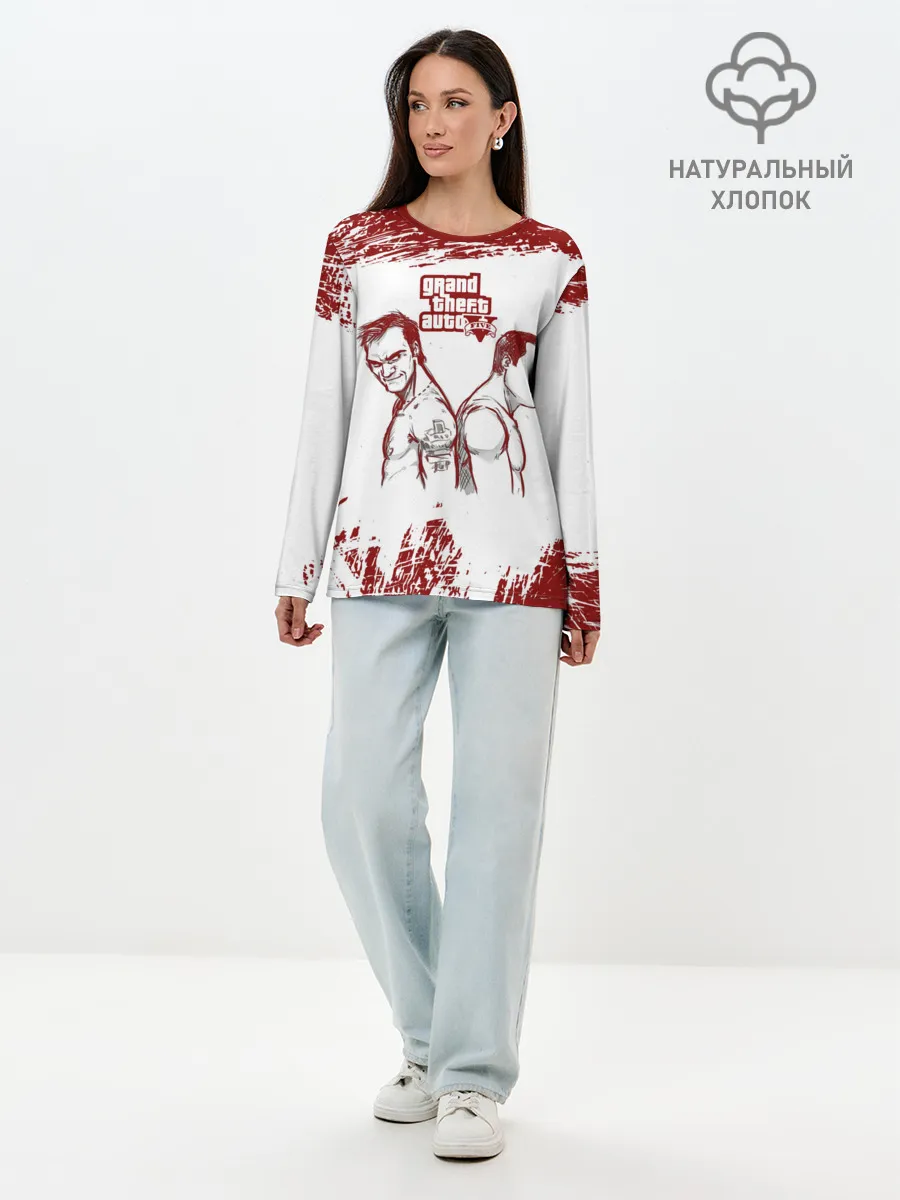 Лонгслив женский. Хлопок / Тревор vs Майкл | GTA 5