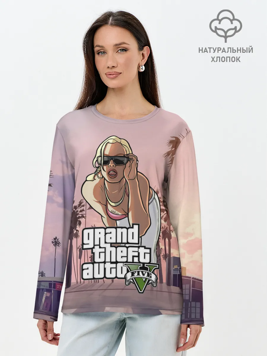Лонгслив женский. Хлопок / Grand Theft Auto V девушка
