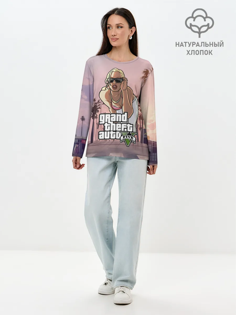 Лонгслив женский. Хлопок / Grand Theft Auto V девушка