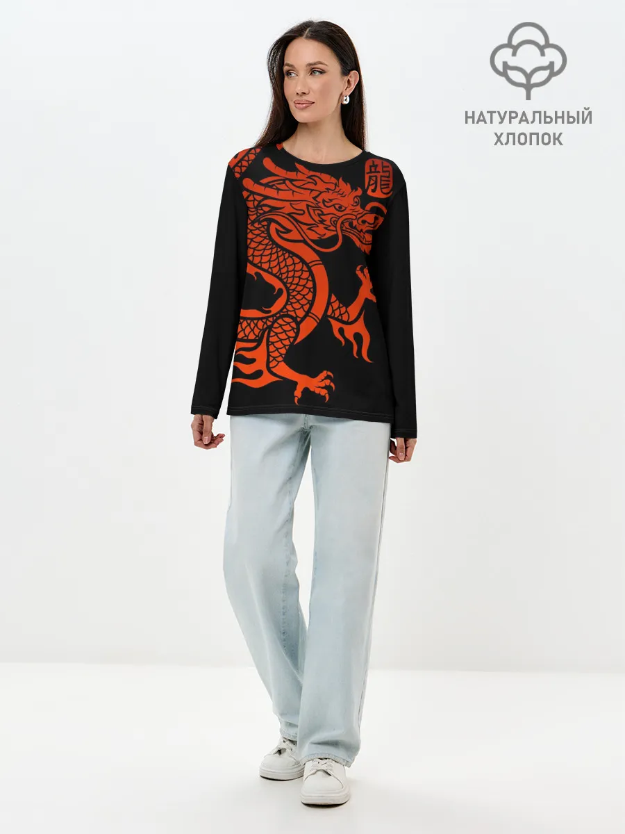 Лонгслив женский. Хлопок / RED CHINA DRAGON