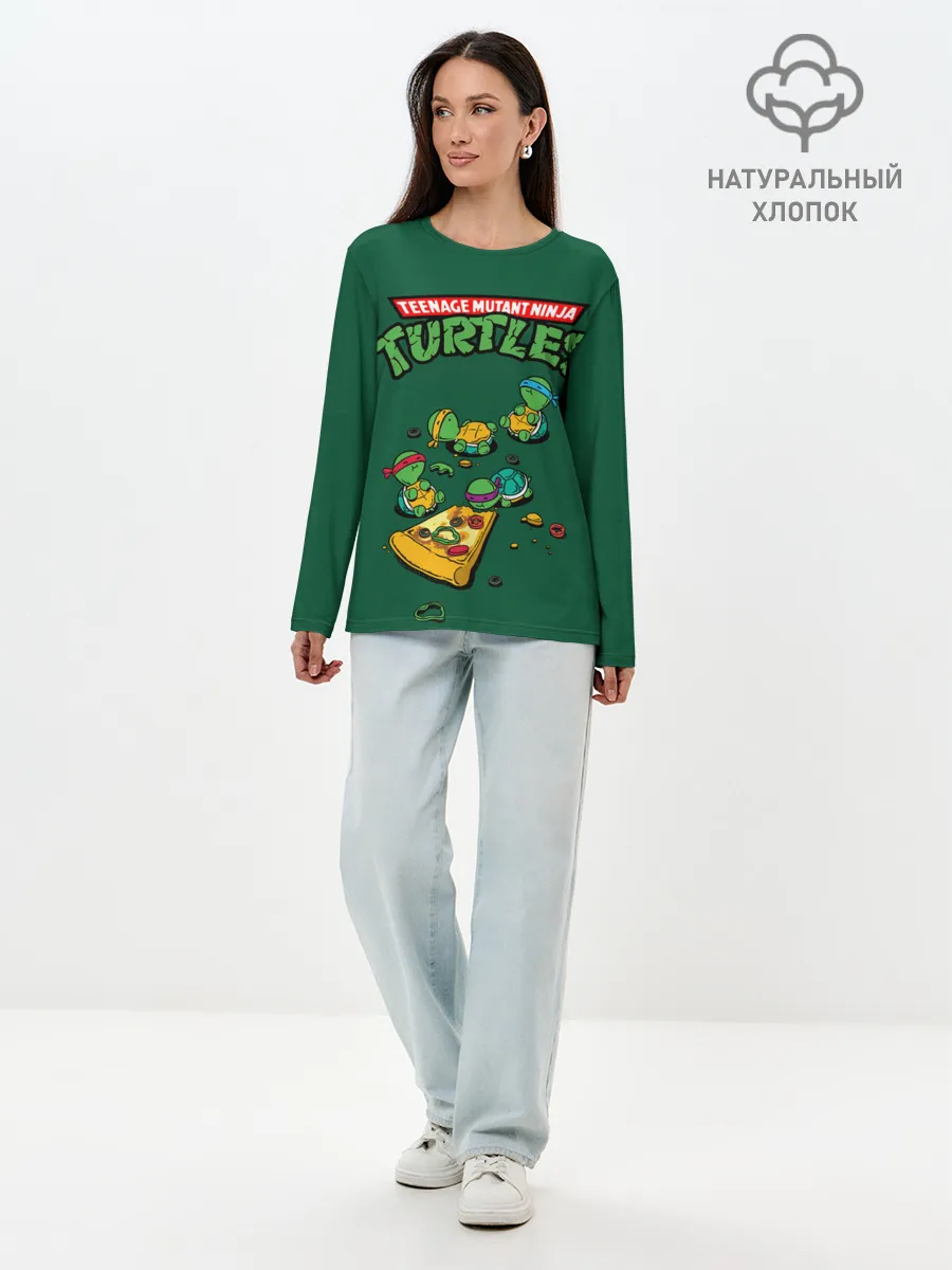 Лонгслив женский. Хлопок / PIZZA LOVER