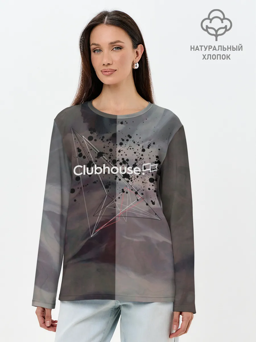 Лонгслив женский. Хлопок / Clubhouse | Клабхаус лого бразги