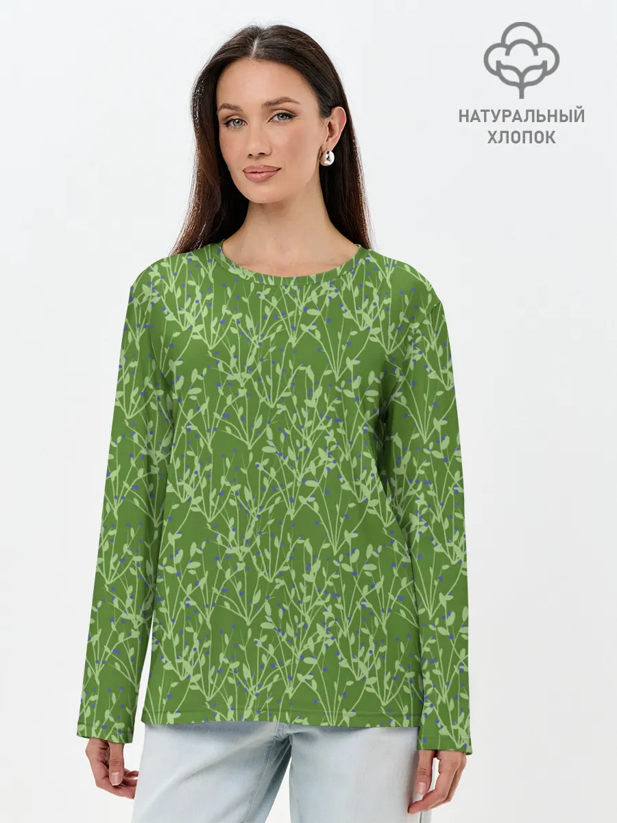 Лонгслив женский. Хлопок / Черника