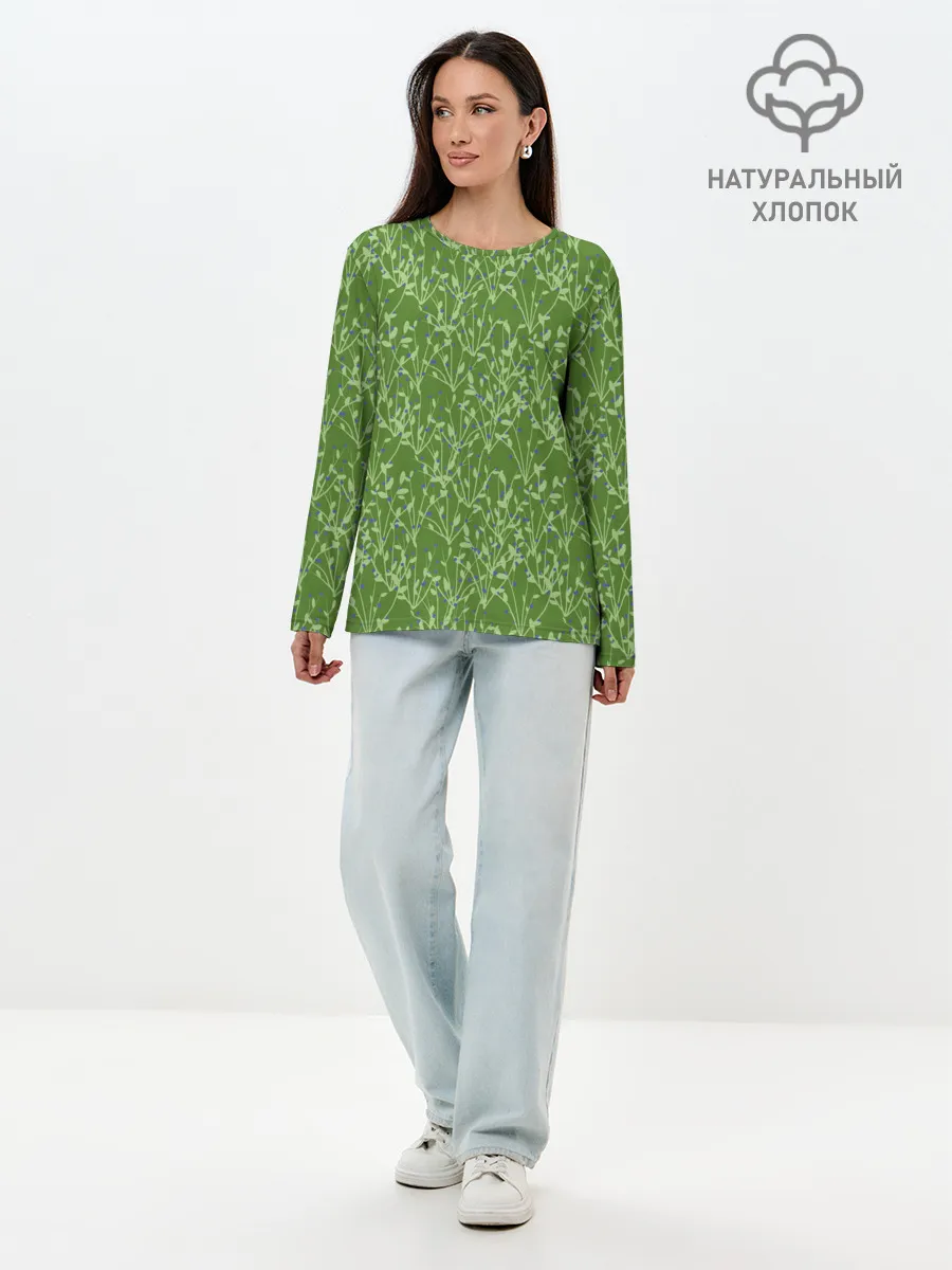 Лонгслив женский. Хлопок / Черника