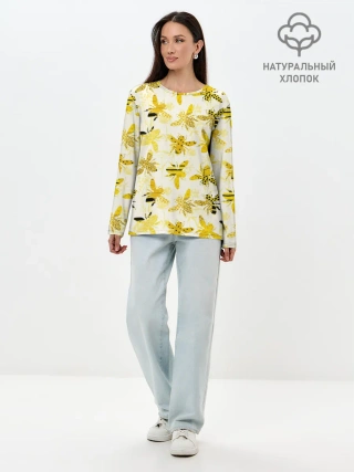 Лонгслив женский. Хлопок / Разные Пчелы