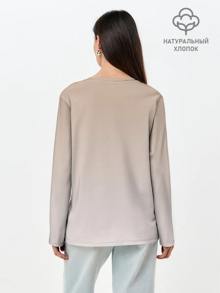 Лонгслив женский. Хлопок / собака в очках