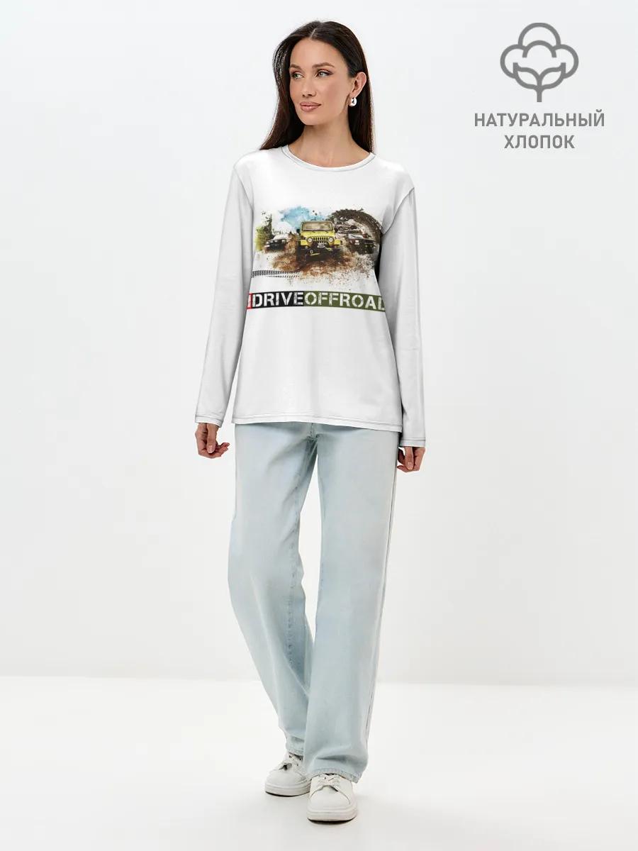 Лонгслив женский. Хлопок / внедорожник