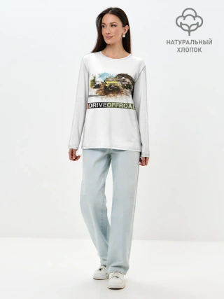 Лонгслив женский. Хлопок / внедорожник