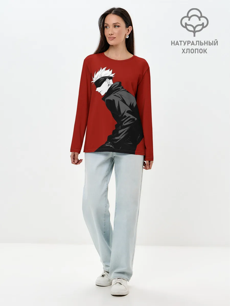 Лонгслив женский. Хлопок / Годжо Магическая Битва