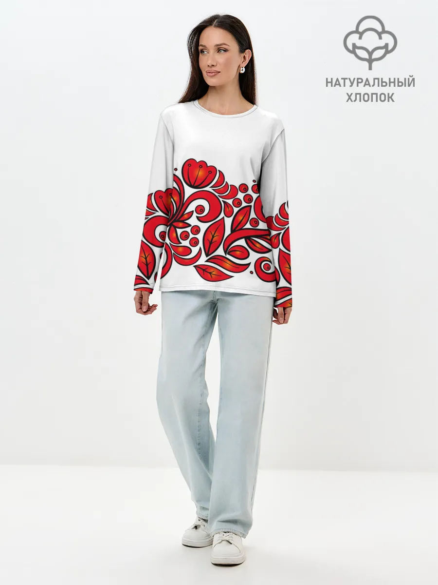 Лонгслив женский. Хлопок / ХОХЛОМА