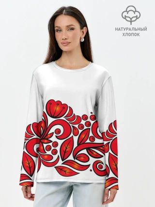 Лонгслив женский. Хлопок / ХОХЛОМА