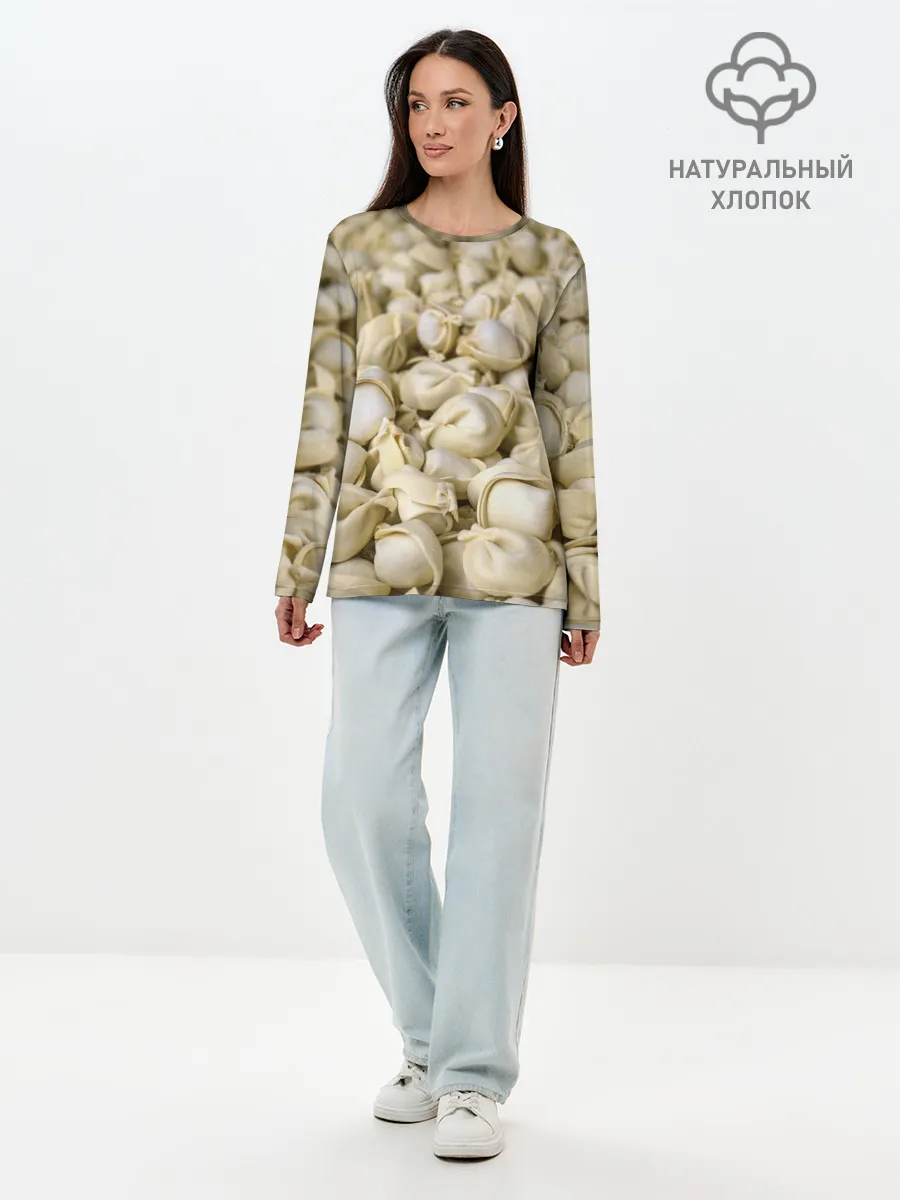 Лонгслив женский. Хлопок / Пельмени