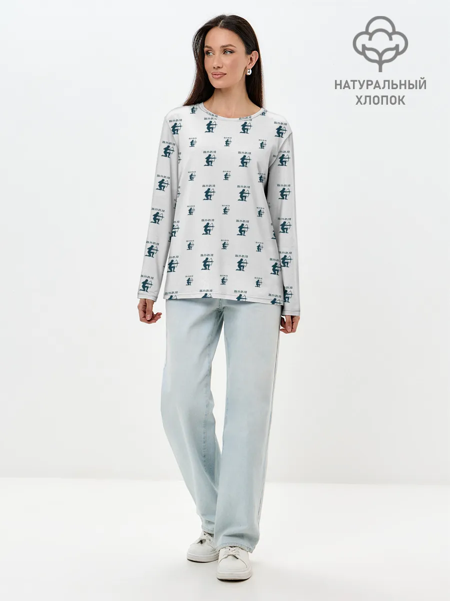 Лонгслив женский. Хлопок / Стрелец