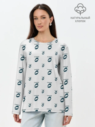 Лонгслив женский. Хлопок / Рыбы