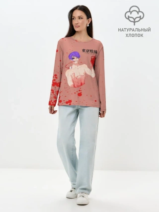 Лонгслив женский. Хлопок / Сю Цукияма Токийский гуль