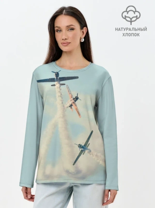 Лонгслив женский. Хлопок / Planes