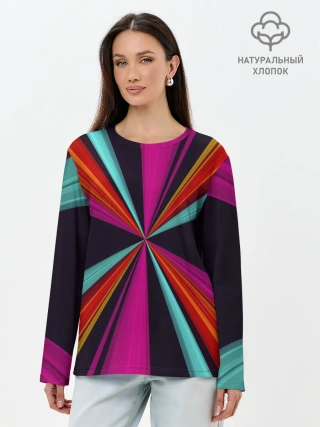 Лонгслив женский. Хлопок / Полосы