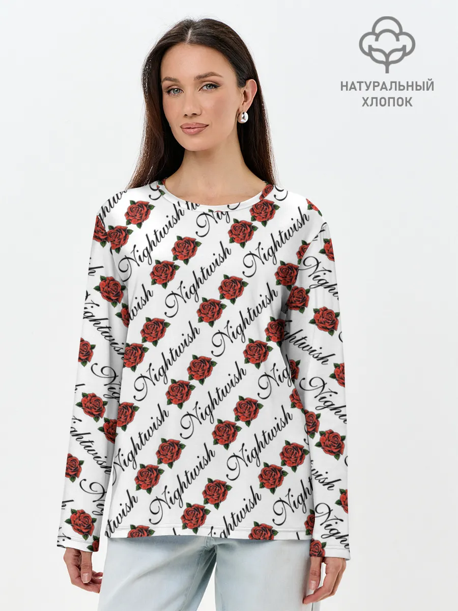 Лонгслив женский. Хлопок / Nightwish Roses / Найтвиш