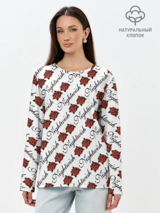 Лонгслив женский. Хлопок / Nightwish Roses / Найтвиш