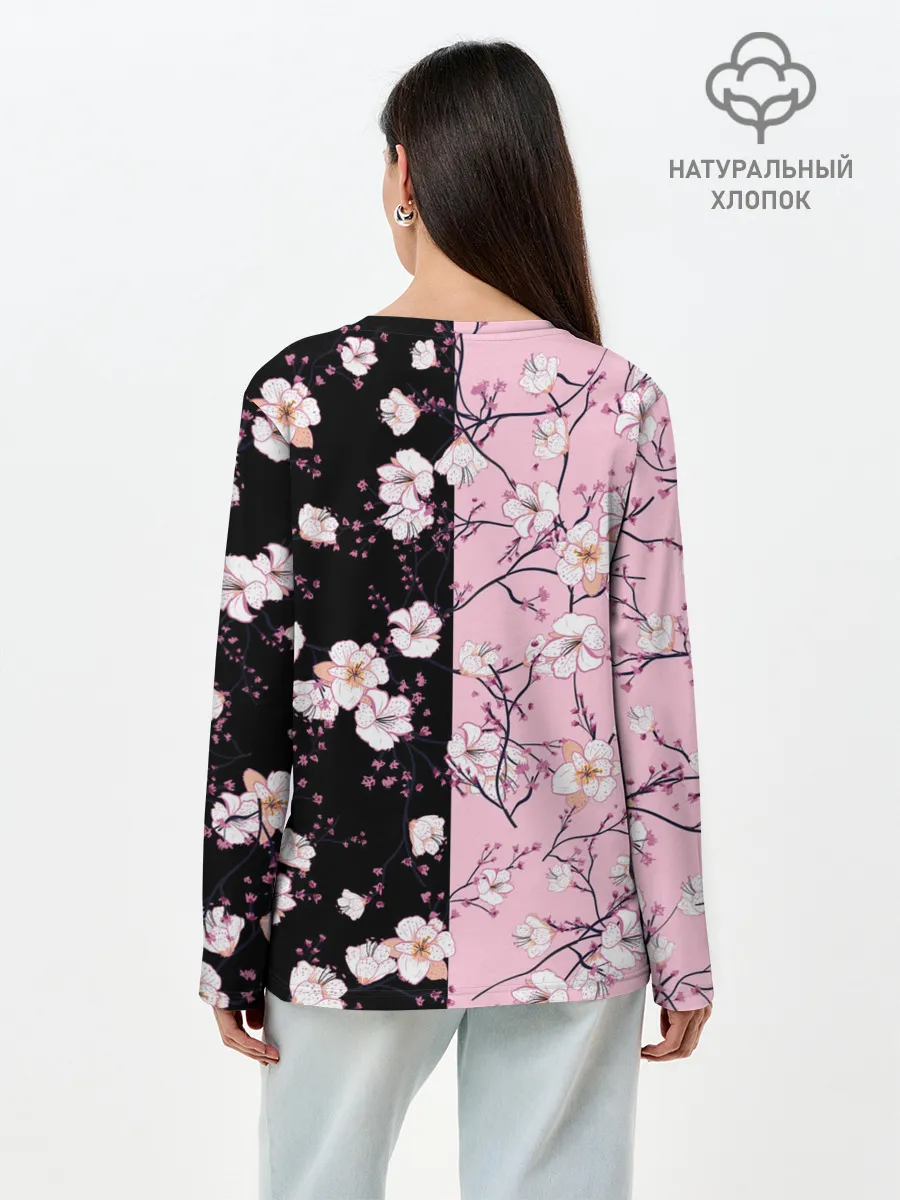 Лонгслив женский. Хлопок / САКУРА | SAKURA | ВИШНЯ