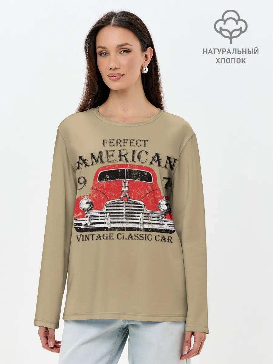 Лонгслив женский. Хлопок / AMERICAN CAR