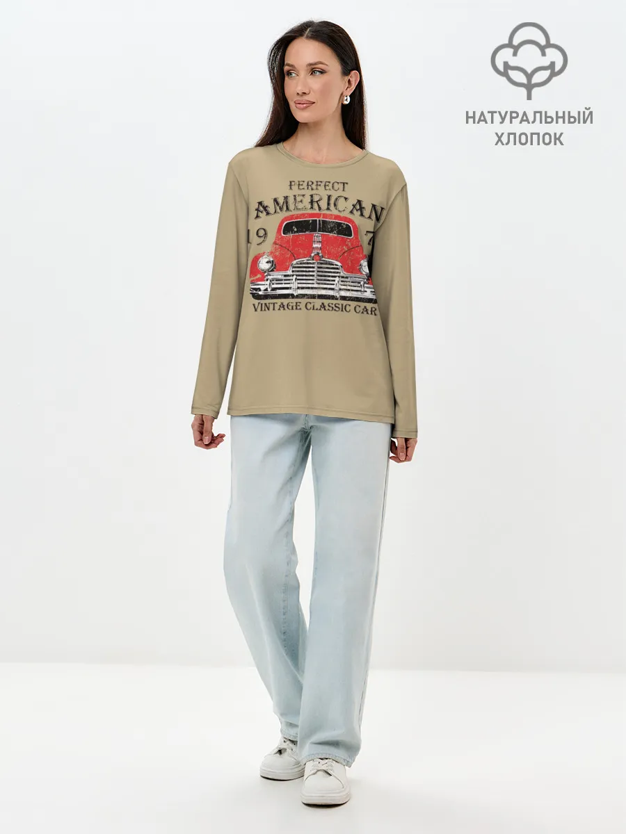 Лонгслив женский. Хлопок / AMERICAN CAR