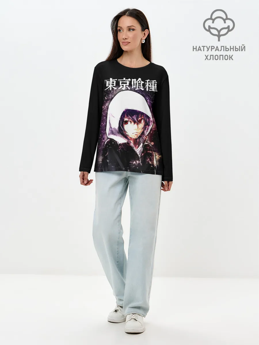 Лонгслив женский. Хлопок / Аято Киришима Токийский гуль
