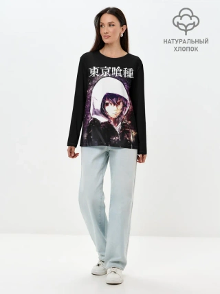 Лонгслив женский. Хлопок / Аято Киришима Токийский гуль