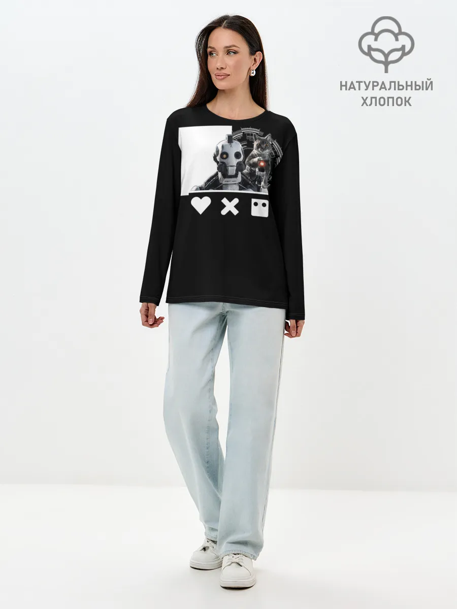 Лонгслив женский. Хлопок / Андроид XBOT 4000