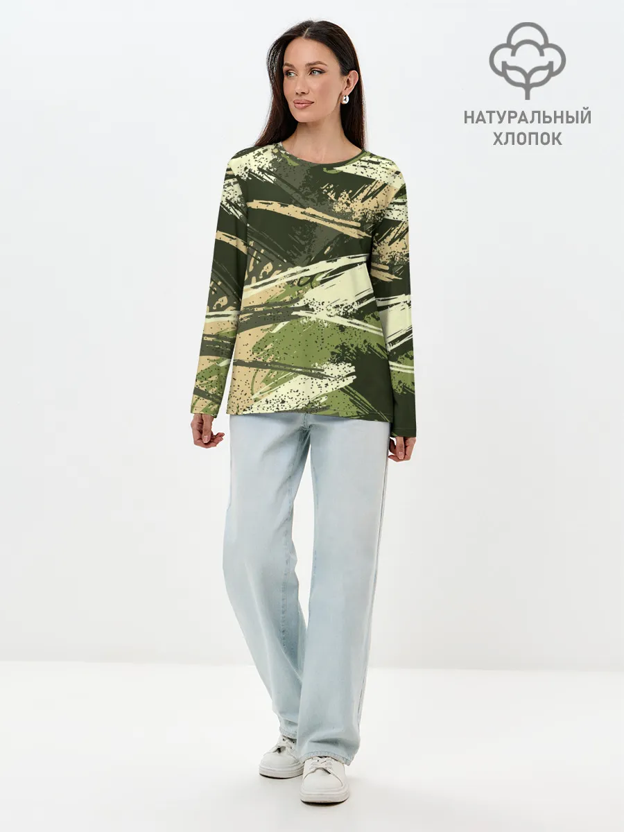 Лонгслив женский. Хлопок / КАМУФЛЯЖ